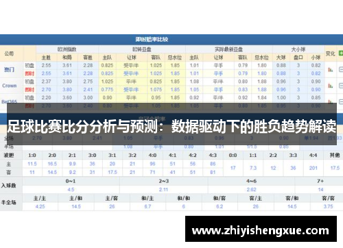 足球比赛比分分析与预测：数据驱动下的胜负趋势解读